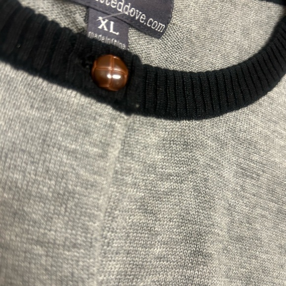 Knitted Dove XL NWOT bird cardigan with patched sleeves - Picture 4 of 10